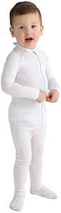 Wrap-E-Soothe Eczema Clothing for Toddlers - White Long Sleeve Bodysuit for Young Kids - Itch Relief, Ultra-Soft, and Eco-Friendly No Zinc or Dyes (2 Years)