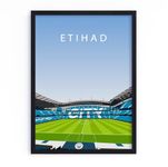 QUOTE - UNQUOTE ART Etihad Stadium Poster - 13x17 inches - Black Frame