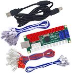 SJ@JX Arcade DIY Kit LED USB Encoder Board Zero Delay Arcade Controller Joystick Button Fight Stick Raspberry Pi Retro Pie MAME 5V LED Power
