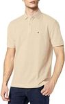 Tommy Hilfiger Men's Short Sleeve Cotton Pique Polo Shirt in Classic Fit, Khaki Heather, Large