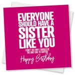 Punkcards – Sister Birthday Card, Funny Sister Birthday Card, Birthday Cards for Sister Adult, Made in UK