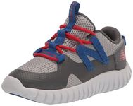 New Balance Boy's Playgruv V2 Bungee Sneaker, Castlerock/True Red, 10 Wide Toddler