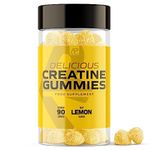 Delicious Creatine Gummies - 3,300mg+ Creatine Monohydrate per Serving - Lemon Flavour - Creatine Gummies for Men and Women (90 Gummies)