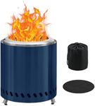 BRIAN & DANY Tabletop Solo Fire Pit with Stand, Smokeless Firepit for Outside, Stainless Steel Stove Bonfire, Fueled by Pellets or Wood, Includes Travel Bag & Fireproof Mat -8.6in x 10in,Blue