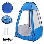 Single Pop Up Tent Pods Sports Fishing, Clear Rainproof Windproof Beach Tent for Wind and Rain in Chilly Weather，Lightweight and Sturdy, Easy Set Up, Outdoor Foldable (Pale Blue)