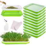 MAOPINER Seed Sprouter Tray with Drain Holes | BPA Free Nursery Tray Seed Germination Tray Healthy Wheatgrass Seeds Grower & Storage Trays for Garden Home Office with Germinating Paper (10)