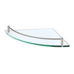 KES Corner Glass Shelf Bathroom Shelf Wall Mounted, Shower Shelf Corner 7MM-Thick Tempered Glass with Rail Brushed Steel, BGS2101A-2