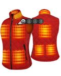 ARRIS Women`s Heated Vest, Size Adjustable 7.4V Electric Warm Vest with Battery Pack…, Red, One Size