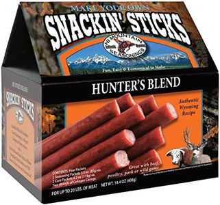Hi Mountain Seasonings ǀ Snack Stick Seasoning Kit ǀ HUNTERS BLEND ǀ Includes Seasoning, Cure, Casings, & Directions ǀ Seasons up to 20lbs of Meat ǀ Beef, Pork, Venison, Deer, & Wild Game