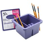 Mont Marte Twin Compartment Plastic Brush Washer. Easy Paint Brush Cleaning and Drying. Suitable for Acrylic and Watercolor Painting.