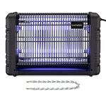 kwmobile Navaris Electronic Fly Zapper - UV Mosquito Killer Lamp, Indoor Hanging Insect Killer, Electric Fly Swatter - Hanging or Countertop Fly Zapper - Black