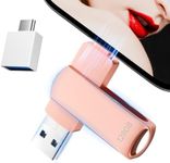 iPhone Photo Stick,MFi Certifited iPhone Flash Drive,4 in 1 128GB USB Drive,iPhone USB Memory Stick USB Stick for iPhone15/14/13/12/11/X/XS.../PC/iPad and More Devices (Pink)