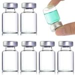 5ml Sealed Sample Vials 10 Pcs, Clear Bottom Headspace Vial, Transparent Glass Vials with Self Healing Injection Port