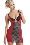 Camille Womens Ladies Red Body Fit Under Bust Body Shaper Light Control Full Slip Dress 14-16