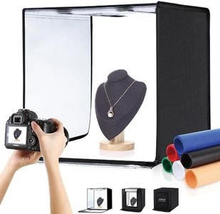 Photo Box, PULUZ Photo Studio Light Box Photography 60cm/24 inch Portable Light Tent LED 5500K White Light Dimmable Large Photo Booth Kit with 6 Backdrops