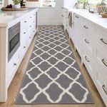 SHACOS Hallway Runner Rug 2'x8' Washable Kitchen Runner Rug Non Slip Water Absorbent Entryway Rug Runner Long Door Mat Indoor Runner Rug Floor Mat for Home Kitchen Laundry, Light Gray