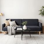 Aykah Convertible 77" Sofa Bed Couch 3 in 1, Modern Convertible Couch Sofa Used as Sleeper Sofa or Futon Sofa with Upholstered Fabric for Living Room and Bedroom (Dark Grey, Linen)
