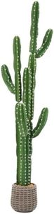 Keeplush UV-Resistant Artificial Fake Cactus Plants 6ft – Tall Fake Cacti Outdoor Tree with Brown Decorative Planter – Large Faux Tropical Cactus for Indoor & Outdoor Home, Office, or Garden Decor