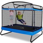 Dolphy 2-in-1 Kids Trampoline with Swing Set & Safety Net | 6 Feet Rectangle Trampoline | Indoor & Outdoor | Powerful Loading Capacity | Stainless Steel Frame & Legs