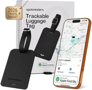 Spotminders Trackable Luggage Tags for Suitcases, TSA Approved (iOS Only) MFi Certified Rechargeable Luggage Tracker with 1-Year Battery, IPX4, Works with Apple Find My, Sound Alert, No Subscription
