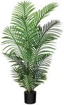 Fopamtri Fake Majesty Palm Plant 4 Feet Artificial Majestic Palm Faux Ravenea Rivularis in Pot for Indoor Outdoor Home Office Store, Great Housewarming Gift, 1 Pack