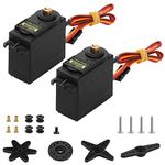 yusvwkj 2 PCS MG995 Servo Motor Control Angle 180°Metal Gear Servo Waterproof Digital High Speed Torque Servo Motor for RC Airplane Helicopter Mechanical Arm Car