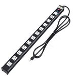 AXTRA 12-Outlet Surge Protector Power Bar Strip, 9-Foot Heavy-Duty Cord, 450 Joules, 15-amp Circuit Breaker for Home, Office, School, Garage, Workshop, Commercial and Industrial Environments [ETL Listed]