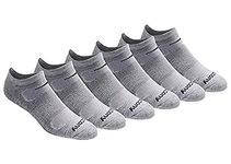 Saucony Men's Multi-Pack Mesh Ventilating Comfort Fit Performance No-Show Socks, Grey Basic (6 Pairs), Shoe Size: 8-12