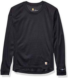 Carhartt Women's Force Midweight Tech Thermal Base Layer Long Sleeve Shirt, Black, Medium