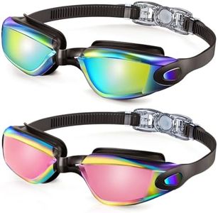 NSSIW Goggles-Kids-Swim Kids Swimming Goggles : Anti Fog Kids Goggles with UV400 and No Leak 2 Pack Age 8-14