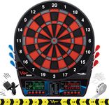 Viper Orion Electronic Dartboard, Two Large Scoreboards, Dual Color LCD Cricket Displays, Voice Scoring, Red Black and Silver Segments, Built in Storage for Darts and Tips, 43 Games 300 Options