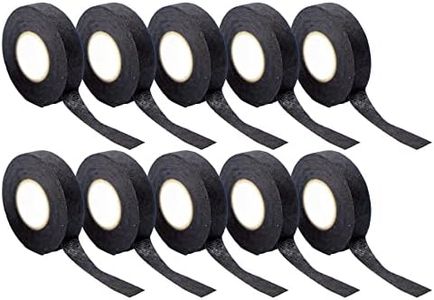 SANKEMU 10 Rolls Wire Harness Tape, 3/4 inch x 49 Feet Adhesive Fabric Tape,High Temp Wiring Loom Self-Adhesive Felt Cloth Electrical Tape for Automotive Engine