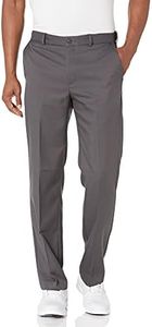 PGA TOUR Men's Golf Pants with Expandable Waistband, Flat Front, Moisture-Wicking, Sun Protection, Stretch Lightweight Twill, Asphalt, 36W x 32L