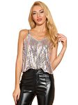 Allegra K Women's Sequined Shining Camisole Club Party Sparkle Cami Top - pink - Large