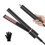 Portable Mini Hair Straightener, 2 in 1 Compact Travel Straightener, Suitable for Short Hair, Fringes and Beards, Quick Heat up - 30s up to 200°C, Ceramic Plates, for Travel and Home