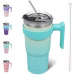 BJPKPK Tumbler With Handle 20 oz Stainless Steel Tumbler With Lid And Straw Insulated Coffee Cups,Mint