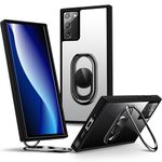 Shields Up for Samsung Galaxy Note 20 Case with Stand, Galaxy Note 20 Case Clear with Double Ring Holder [Adjustable & Foldable] Shockproof Protective Cover for Samsung Galaxy Note 20 - Clear Black