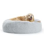 SAVFOX Calming Dog Bed, Anti Anxiety Dog Bed, Plush Donut Dog Bed for Small Dogs, Medium, Large & X-Large, Soft Fuzzy Comfy Dog Bed in Faux Fur, Washable Cuddler Pet Bed, Multiple Sizes XS-XL