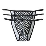 Men's Bikini Thong Underwear Soft Low Rise T-Back Briefs Underpants Pack of 3(L)
