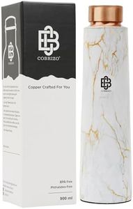 COBRIZO 100% Pure Copper Abstract Designer Water Bottle with Ayurvedic Benefits Rustproof & Leakproof Copper Bottle for Home School Gym Travel Bottle Drinkware & Storage Purpose 900 ml