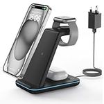 GEEKERA Wireless Charger, 3 in 1 Charging Station for iPhone 15/14/13/12/11/Pro/Pro Max/XS Max/XR/8, Charger Stand for Apple Watch Ultra/9/8/7/6/5/4/3/2/SE, Docking Station for AirPods Pro/3/2