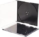 Maxtek Ultra Thin 5.2mm Slim Clear CD Jewel Case with Built in Black Tray, 20 Pack.