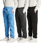 3 Pack: Boys Fleece Joggers Sweatpants Youth Teen Active Athletic Pajama Soft Warm Pants Pajamas Teen Gym Running Tech Sweats Casual Boys' Teens Winter Pockets Kids Drawstrings Sports-Set 4,M(10/12)