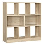 VASAGLE Bookcase, Shelf, Storage Unit with Open Compartments, for Living Room, Bedroom, Office, Divider, 97.5 x 30 x 100 cm, Wood Colour LBC52NL