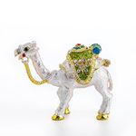 YUFENG Mini Figurine Trinket Boxes Ornament Crystals,Hand-Painted Patterns Jewelry Trinket Box Hinged Collectible Ring Display Holders for Women or Girl (Camel)