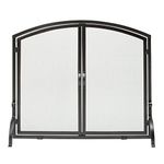 Uniflame S-1062 Medium Single Panel Black Wrought Iron Screen with Doors