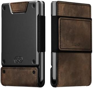 PROOF Wallet for Men | Slim Minimalist Wallets for Men | Top Grain Leather and Dark Gun Metal | RFID Wallet | Card Holder | Small Wallet for Front or Back Pocket | Gift Box Included | Veteran Owned