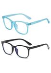 mashamart® Blue Light Blocking Glasses (Combo Of 2) Gaming Filter Square Eyeglasses for Eye Protection Men Women, Computer/Tablet/Laptop/Mobile/TV, Anti-blue & Anti eyestrain (Pink/Black)