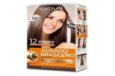 KATIVA Brazilian Straightening Kit, Professional Home Straightening Treatment, Up to 12 Weeks Shelf Life, Keratin Straightening, Vegetable Keratin, Formalol Free, Easy to Use, Orange, 0.44 kg