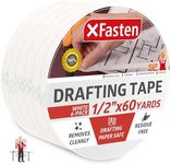 XFasten Artisan Grade Drafting Tape, 1/2 Inches x 60 Yards, Pack of 6 for Drafting and Arts & Crafts